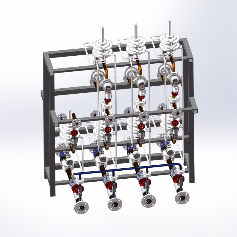 Non-standard Dual-Fuel Natural Gas and Desorbed Gas Piping/Valve Assembly