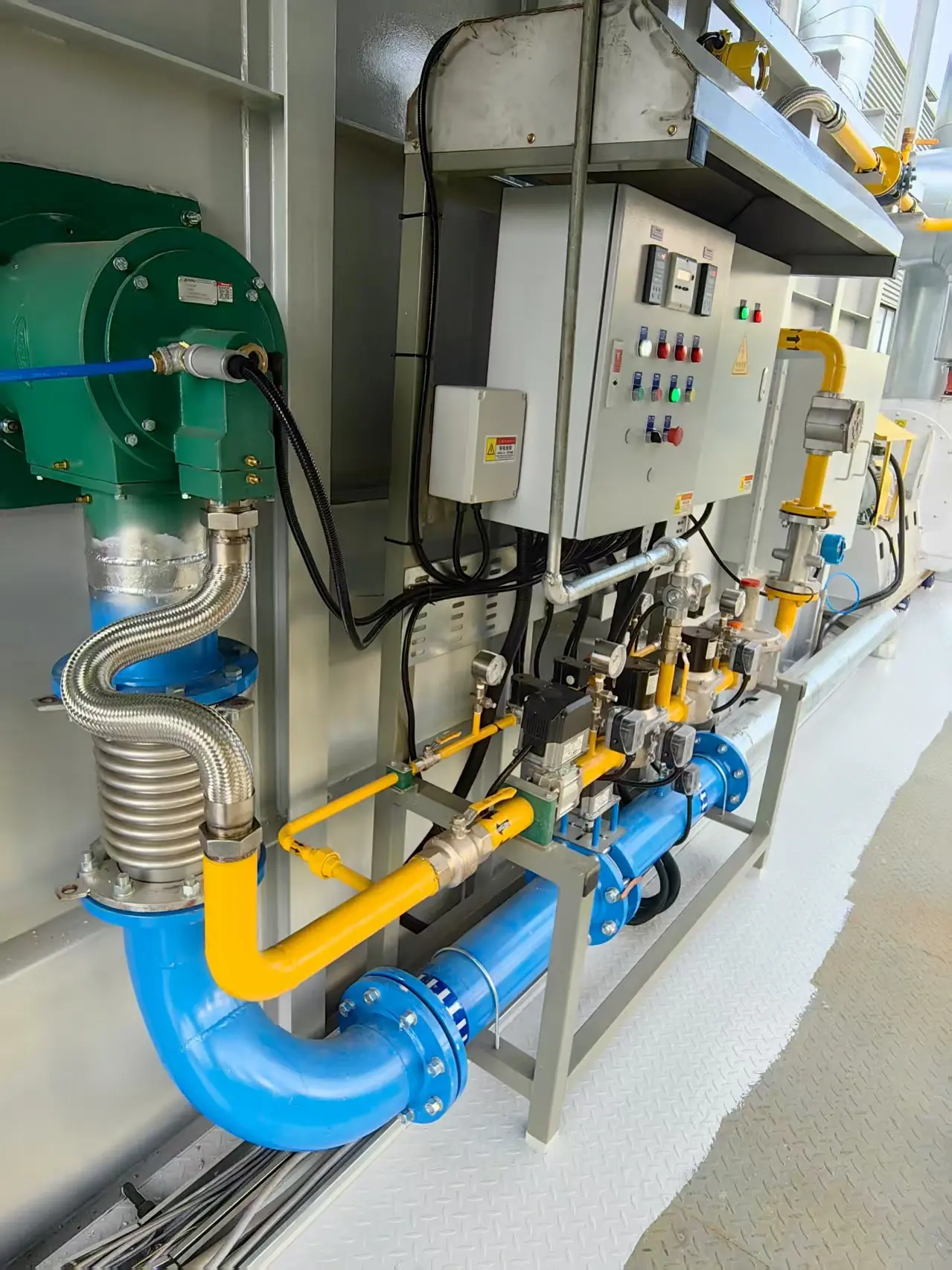 Industrial burner gas train and combustion control system for RTO application